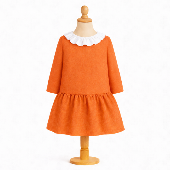 Serpolet - Robe taille basse, manches trois-quart et col...