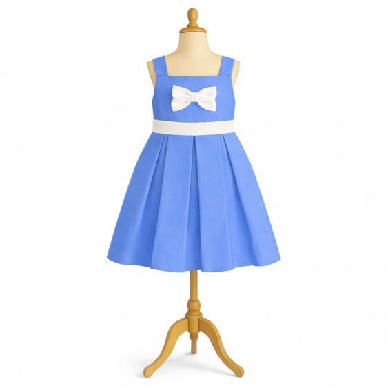 Bleuet - Robe d'été à bretelles croisées et jupe 3 plis... 2