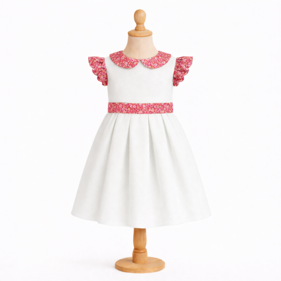 Bois de Reinette - Robe col claudine, mancherons volantés... 2