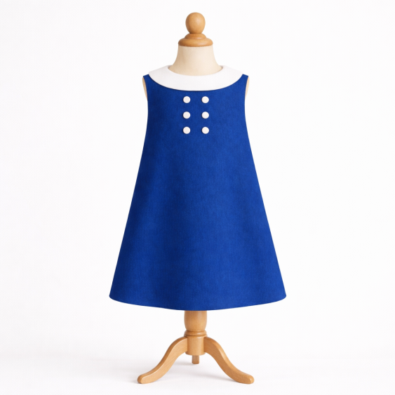 Ajonc - Robe trapèze à col rond plat