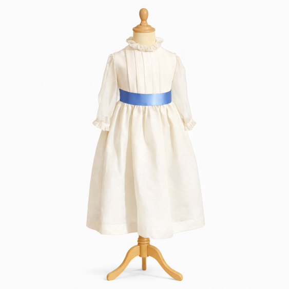 Lys ou robe de Communion à l'espagnole - Col frou-frou,...