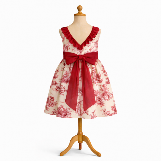 Cannelle - Robe dos V et col volanté