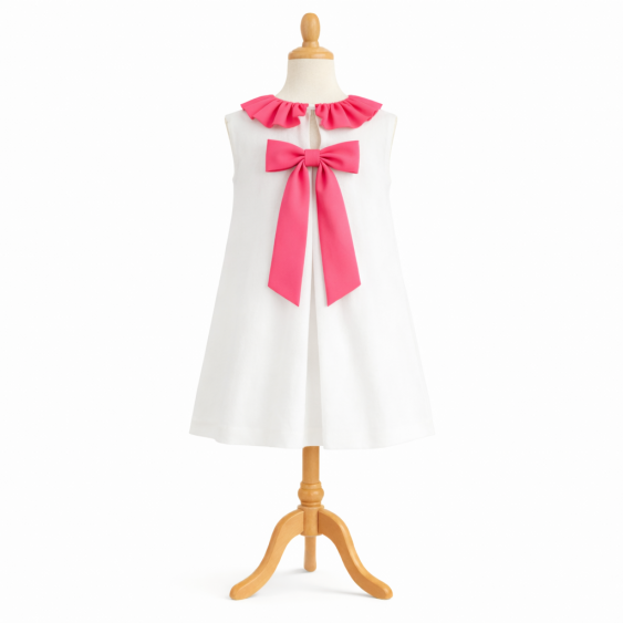 Rameau d'Olivier - Robe trapèze à grand pli creux dans le...