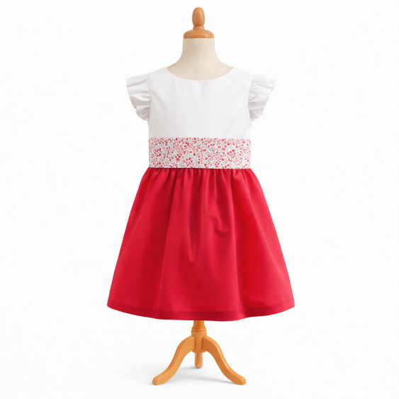 Prunelle - Robe dos V et mancherons volantés