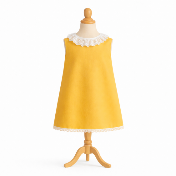 Thuya - Robe trapèze et col volanté