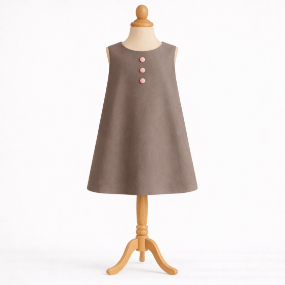 Aloe - Robe trapèze à col claudine et manches trois-quart 2