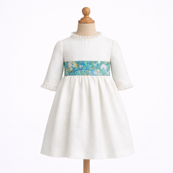 Princesse Eugénie - Robe empire col victorien et manches...