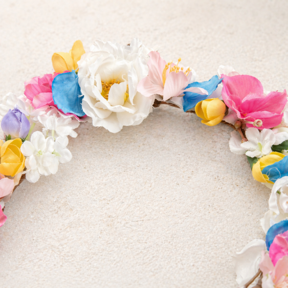Couronne fleurie et colorée 2