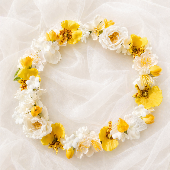 Couronne Abeille: jaune et blanche