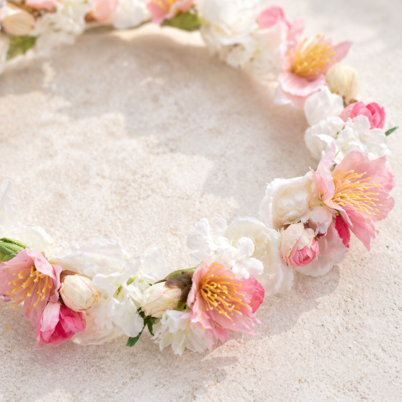 Couronne Cerisier: rose et blanche 2