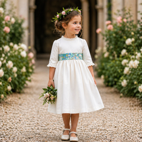 Princesse Eugénie - Robe empire col victorien et manches...