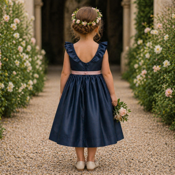 Cannelle - Robe dos V et col volanté