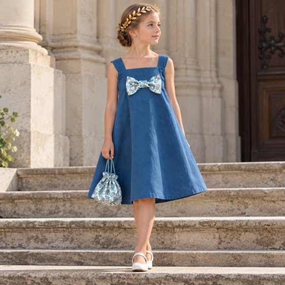 Pyrèthre - Robe d'été à bretelles et encolure carrée,...