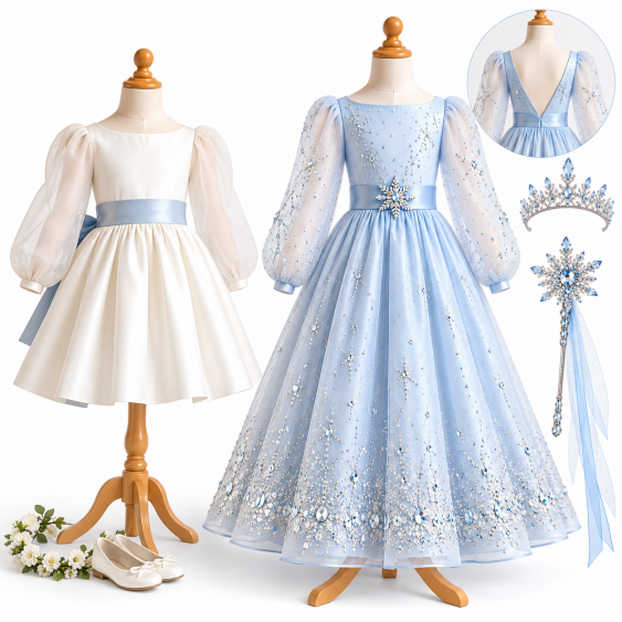 Reine des Glaces ou robe de cortège à grand dos nu...